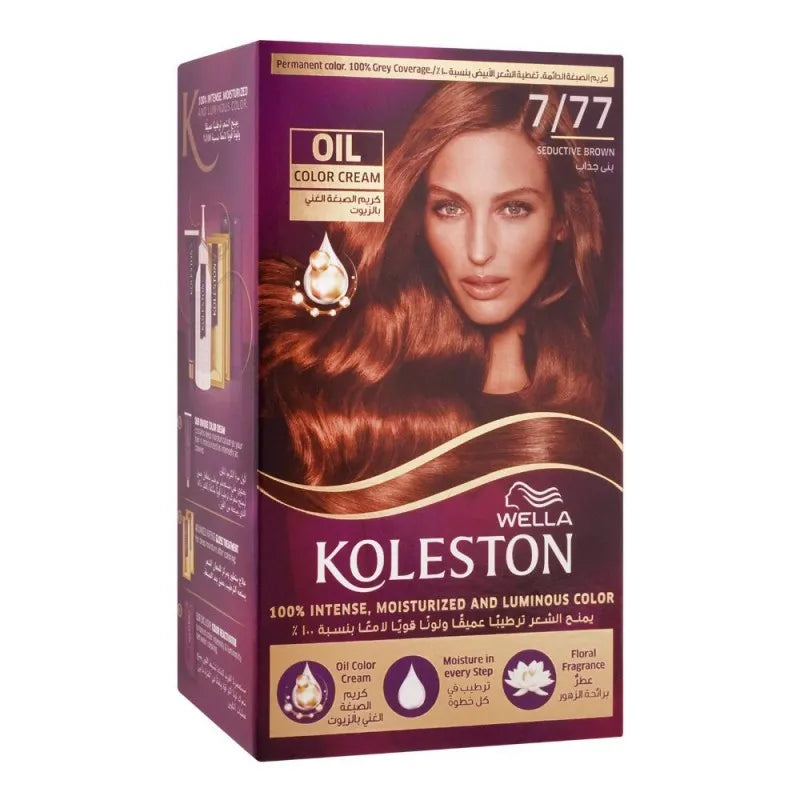 wella koleston oil color cream kit, 7/77, seductive brown main image