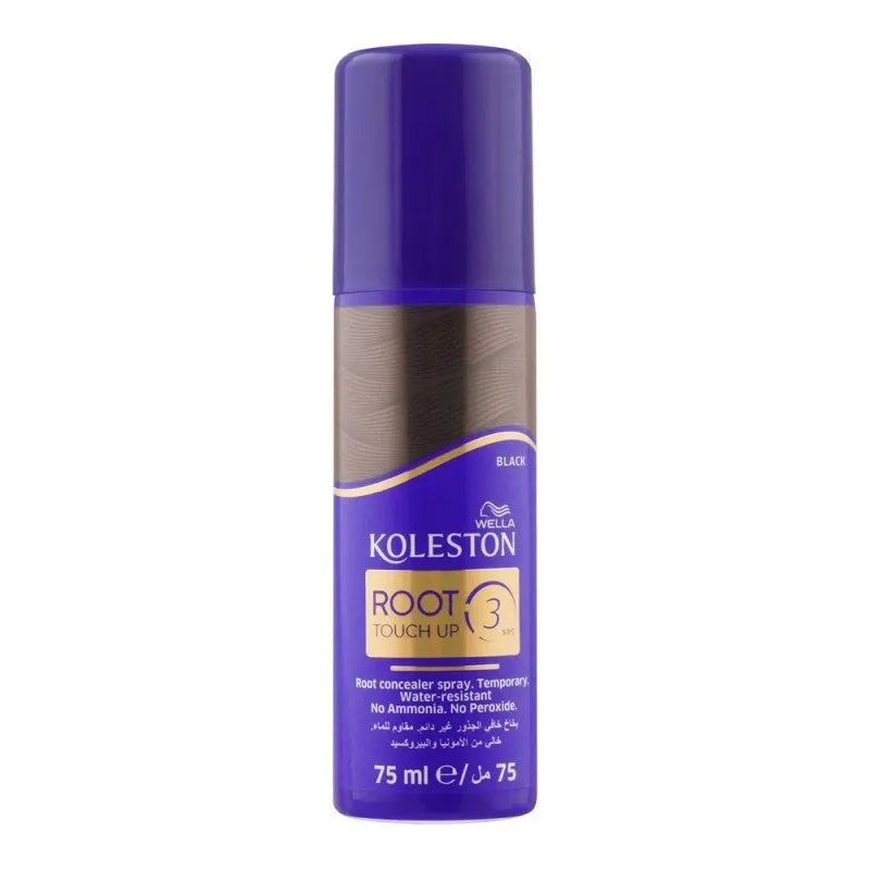 wella koleston roots touch up 3 sec root concealer hair spray, black, 75ml main image