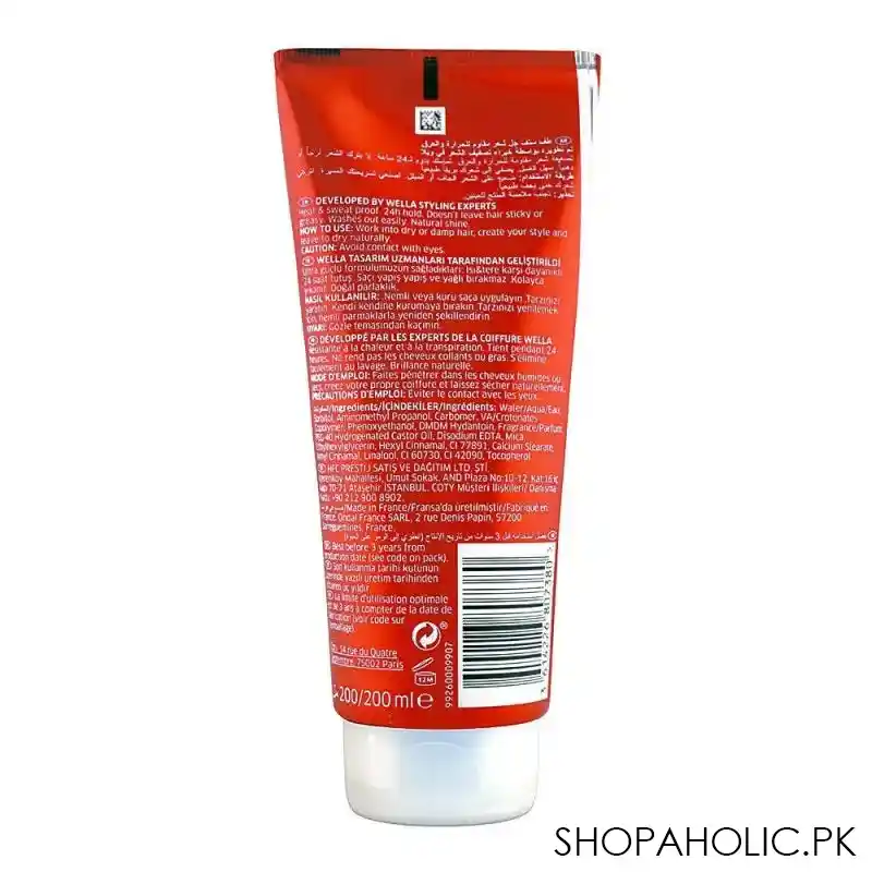 wella new wave tuff stuff heat & sweat proof ultra strong 24h hold gel 200ml image2