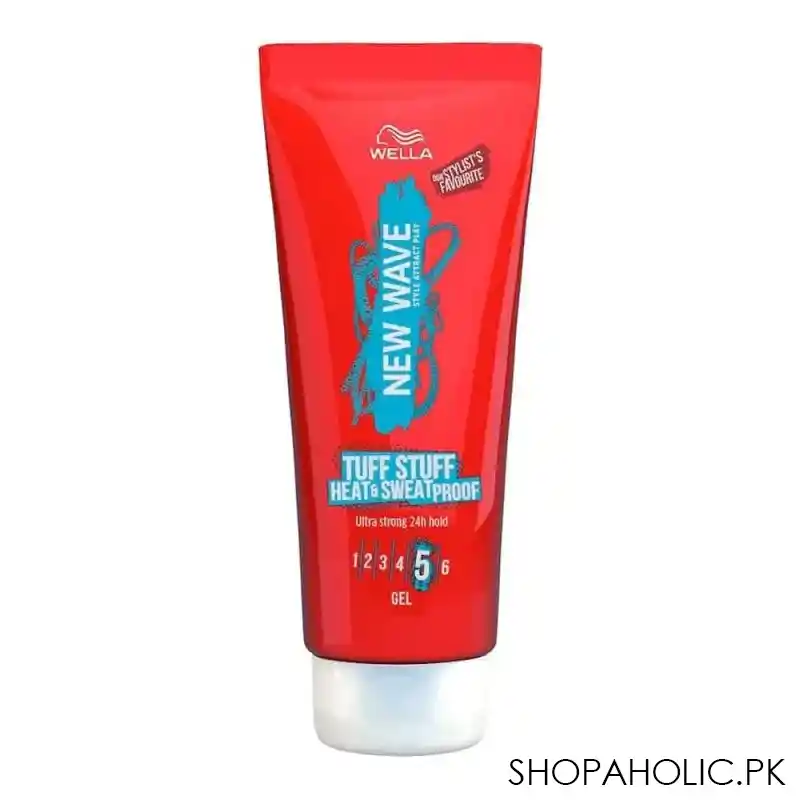 wella new wave tuff stuff heat & sweat proof ultra strong 24h hold gel 200ml main image