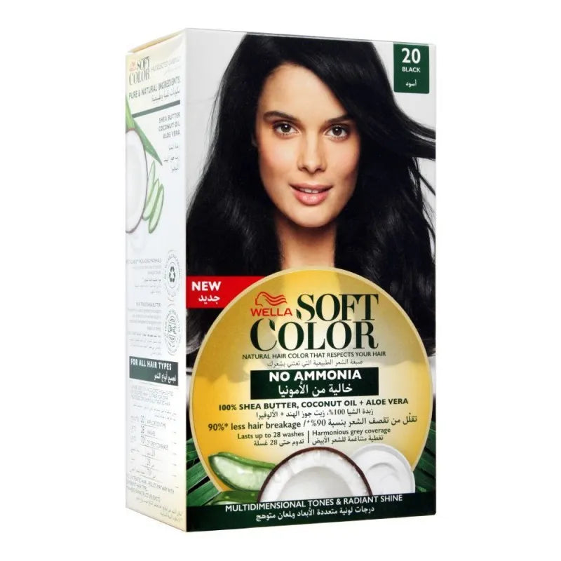 wella soft color no ammonia hair color, 20 black main image