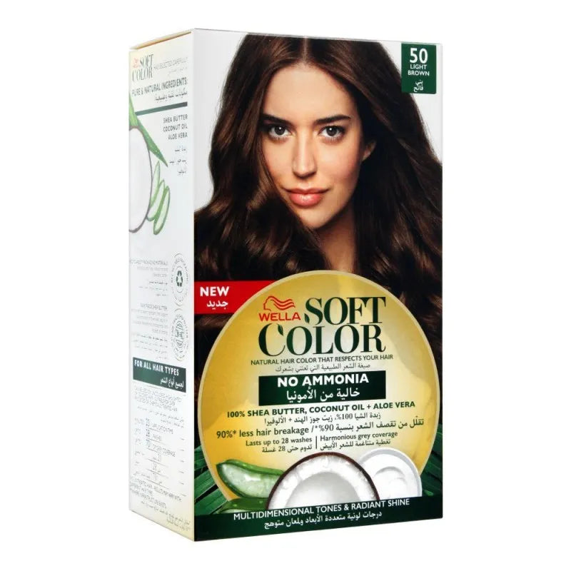 wella soft color no ammonia hair color, 50 light brown main image