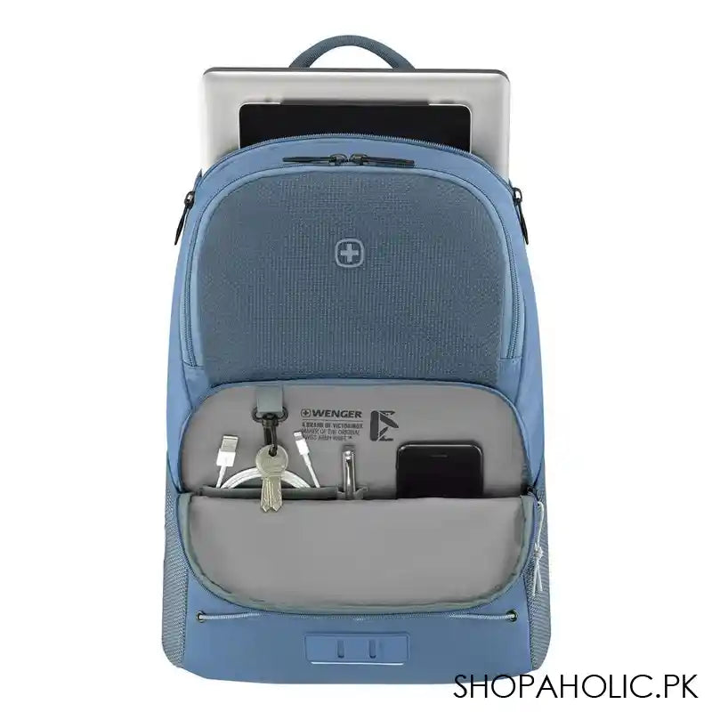 Wenger 15.6" Trayl Laptop Backpack With Tablet Pocket, Blue, 653184 - Image 2