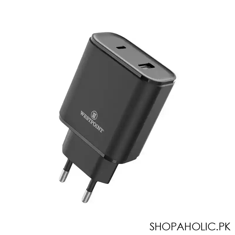 West Point 2.4A Dual USB Port Wall Charger, Black, WP-10 - Image 3