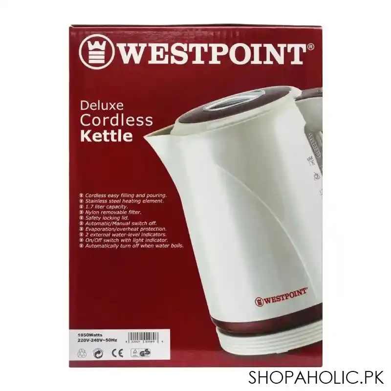 west point deluxe cordless kettle, 1.7l, 1850w, wf 989 image3