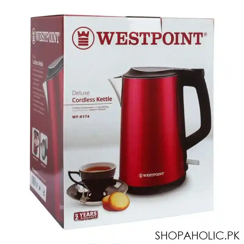 west point deluxe cordless kettle, 1.8l, 1850w, wf 6174 image2