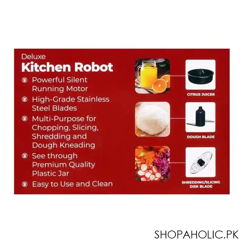 west point deluxe kitchen robot, 500w, 220v 240v, wf 496c image3