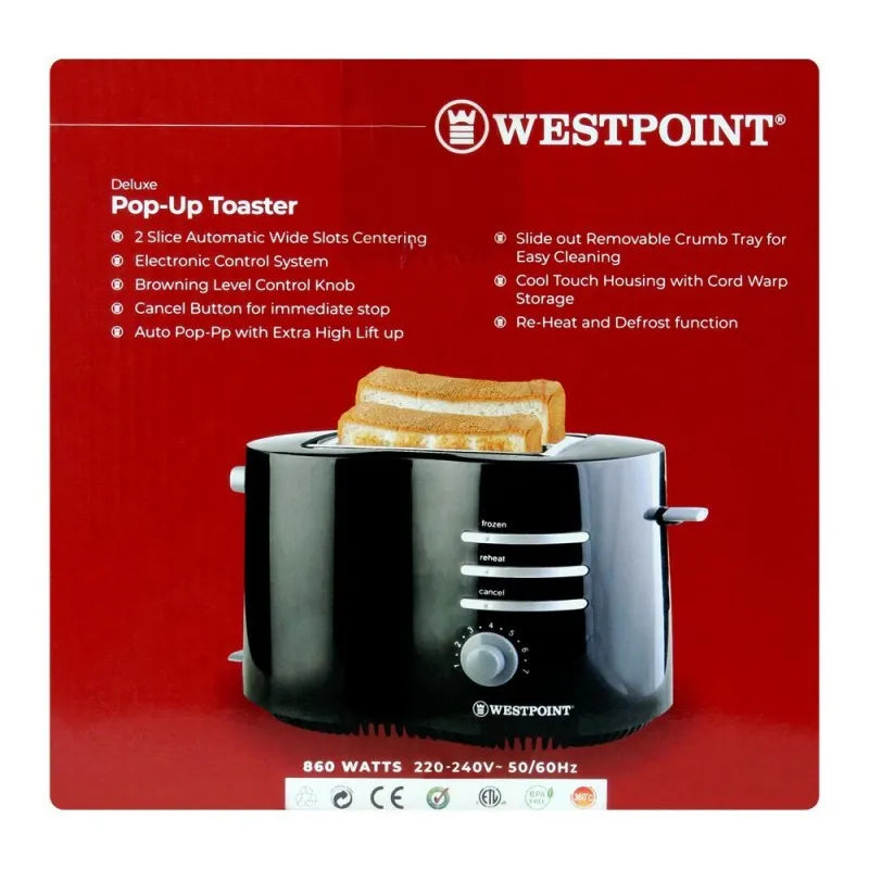 west point deluxe pop up toaster, 860w, wf 2542 image3