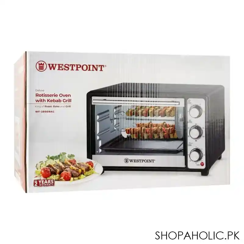 west point deluxe rotisserie oven with kabab grill, 30 liters, wf 2800rk image2