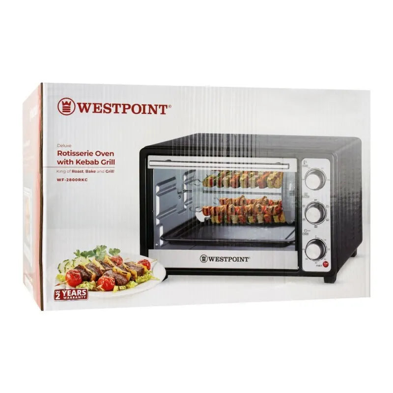 west point deluxe rotisserie oven with kabab grill, 30 liters, wf 2800rk image2