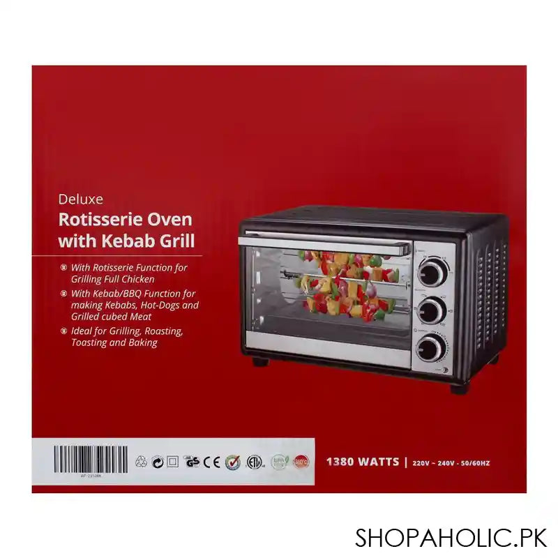 West Point Deluxe Rotisserie Oven With Kebab Grill, 24 Liters, 1380W, WF-2310RK - Image 2