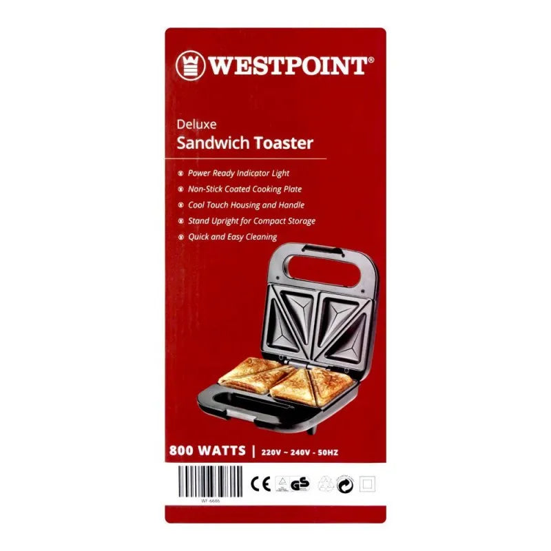 west point deluxe sandwich toaster, 800w, wf 6686 image4