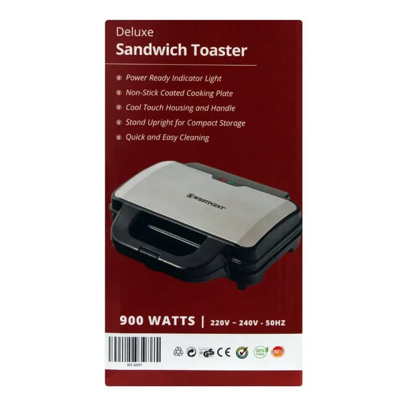 west point deluxe sandwich toaster, 900w, wf 6697 image4