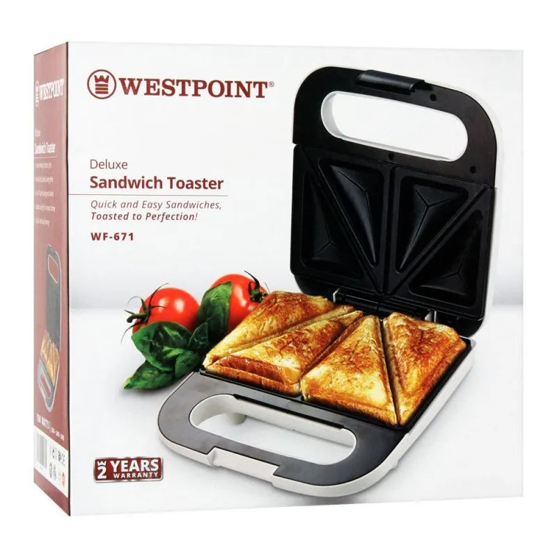 west point deluxe sandwich toaster, white, wf 671 image2