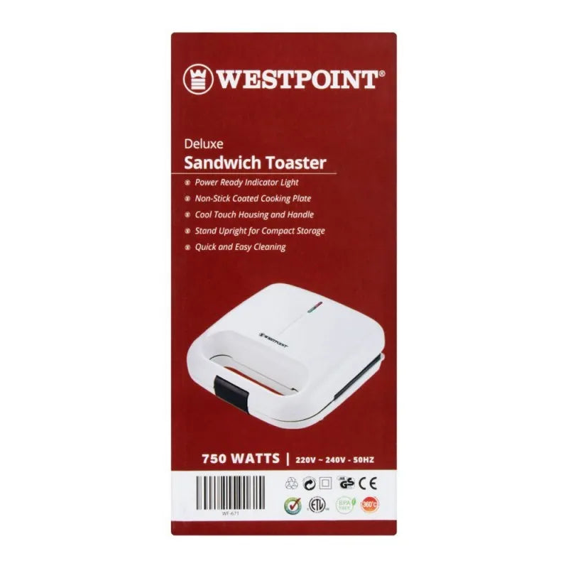 west point deluxe sandwich toaster, white, wf 671 image3