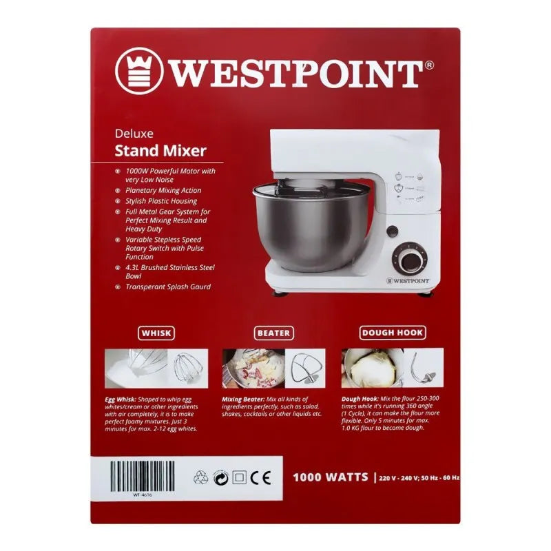 west point deluxe stand mixer, 4.3l, 1000w, wf 4616 image4