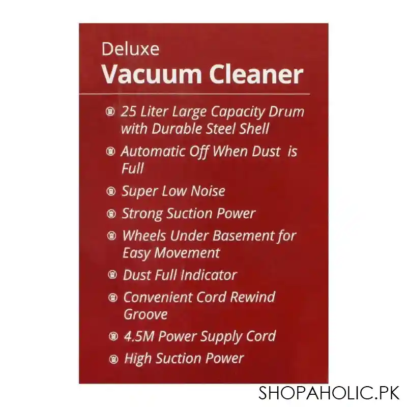 west point deluxe vacuum cleaner, 25l, 1500w, wf 960 image4