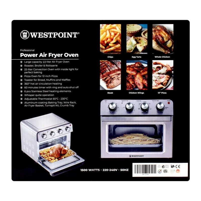 west point professional power air fryer oven, 22l, 1500w, wf 5258 image3