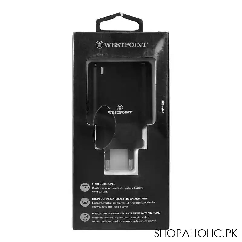 West Point QC3.0+PD20W USB-A+USB-C Wall Charger With LED Light, Black, WP-05 - Image 3