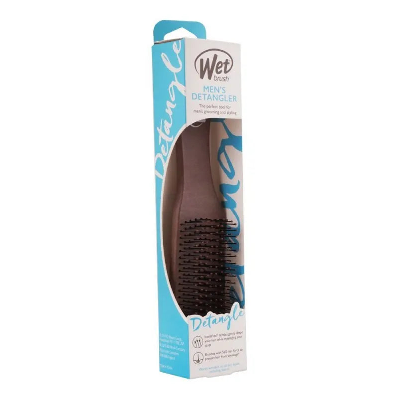 wet brush men's detangler hair brush, brown leather, b838wbrown image2