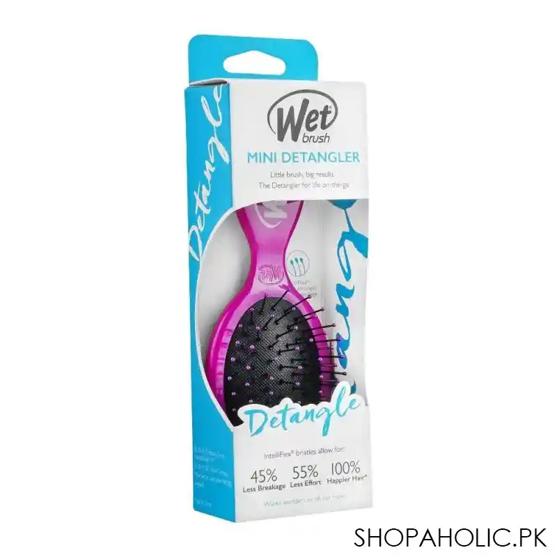 wet brush mini detangler hair brush, purple, bwr832purp image2