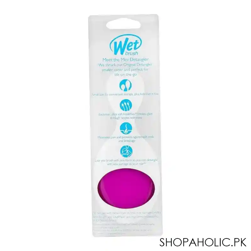 wet brush mini detangler hair brush, purple, bwr832purp image3