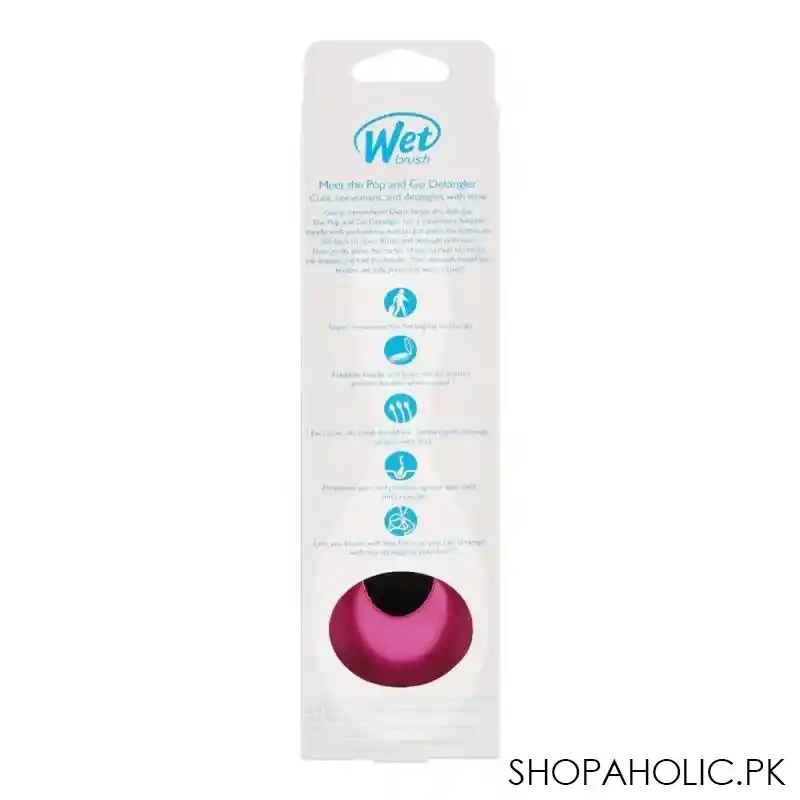 wet brush pop and go detangler hair brush, pink, bwr823ecpk image3