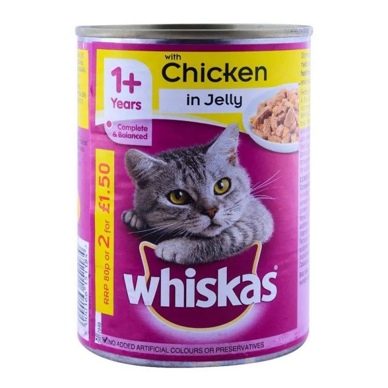 whiskas 1+ years chicken in jelly cat food 400g main image