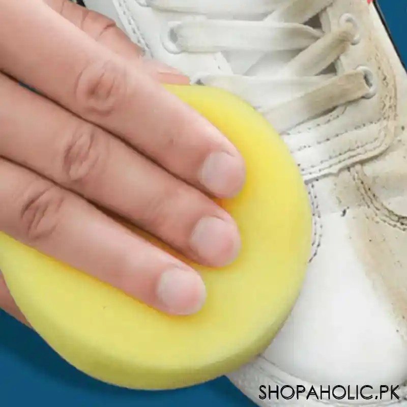 white shoe cleaner and polish with sponge image3