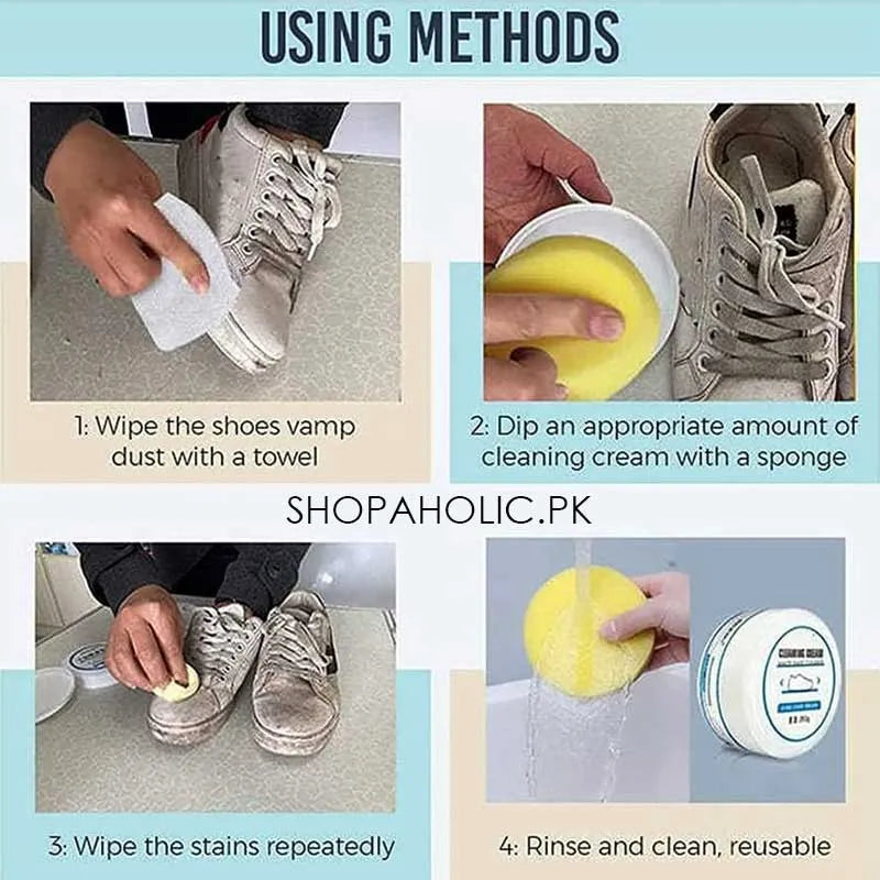 white shoe cleaner and polish with sponge image4