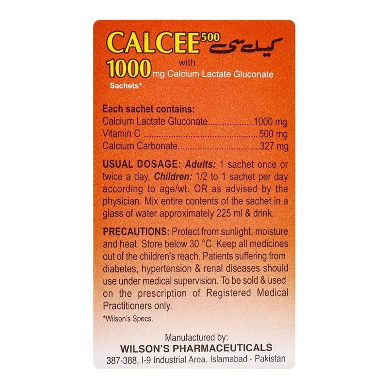 wilson's pharmaceuticals calcee 500/1000mg, orange flavour, 10 pack image4