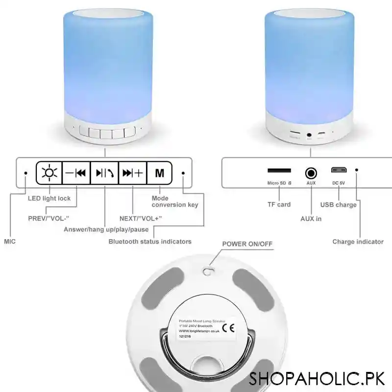 wireless bluetooth speaker with touch lamp image5