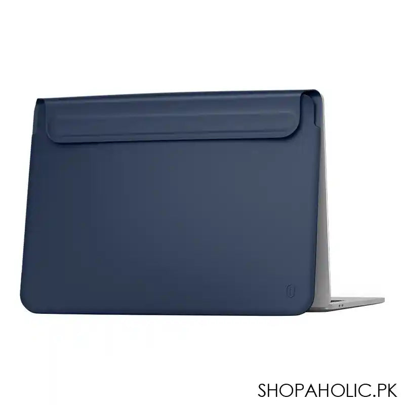 WIWU Skin Pro II Pu Leather Sleeve For Macbook Pro, 13" Air Navy Blue - Image 2