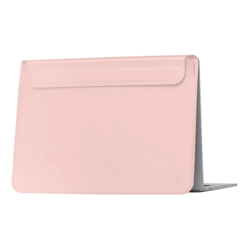 wiwu skin pro ii pu leather sleeve for macbook pro, 13 air pink main image