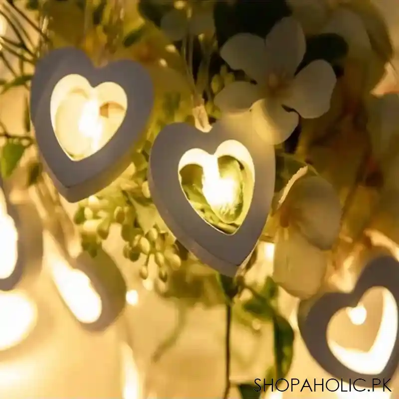 wooden heart fairy lights image5