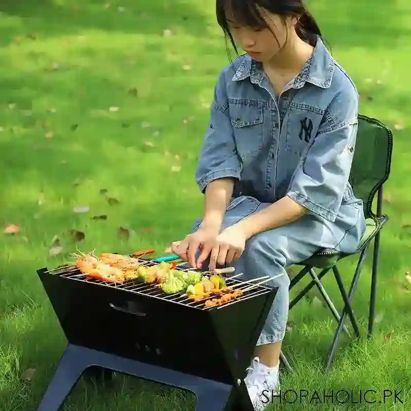 x shaped folding bbq grill image2