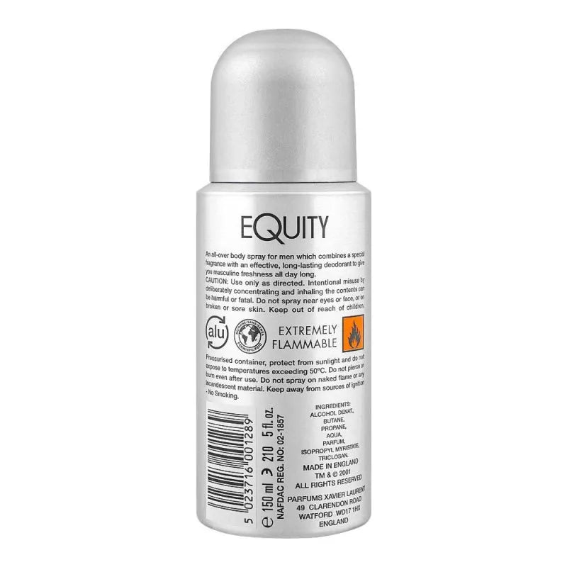 xavier laurent equity deodorant body spray, for men, 150ml image2