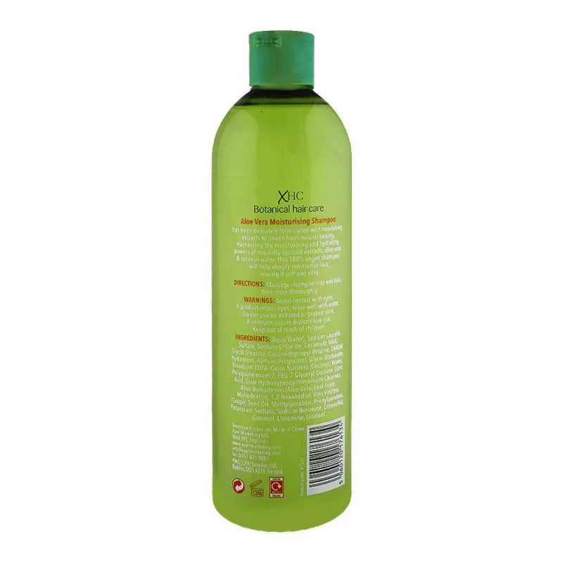 xhc botanical moisturising aloe vera vegan shampoo, 400ml image2