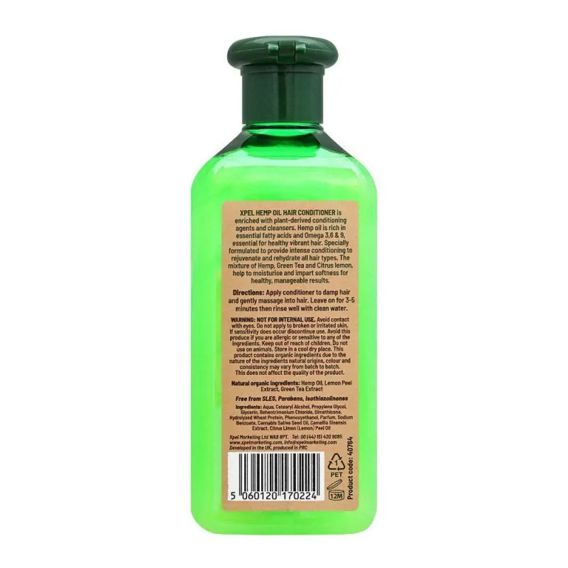 xhc hemp sleek & shiny hair conditioner, paraben free, 400ml image2