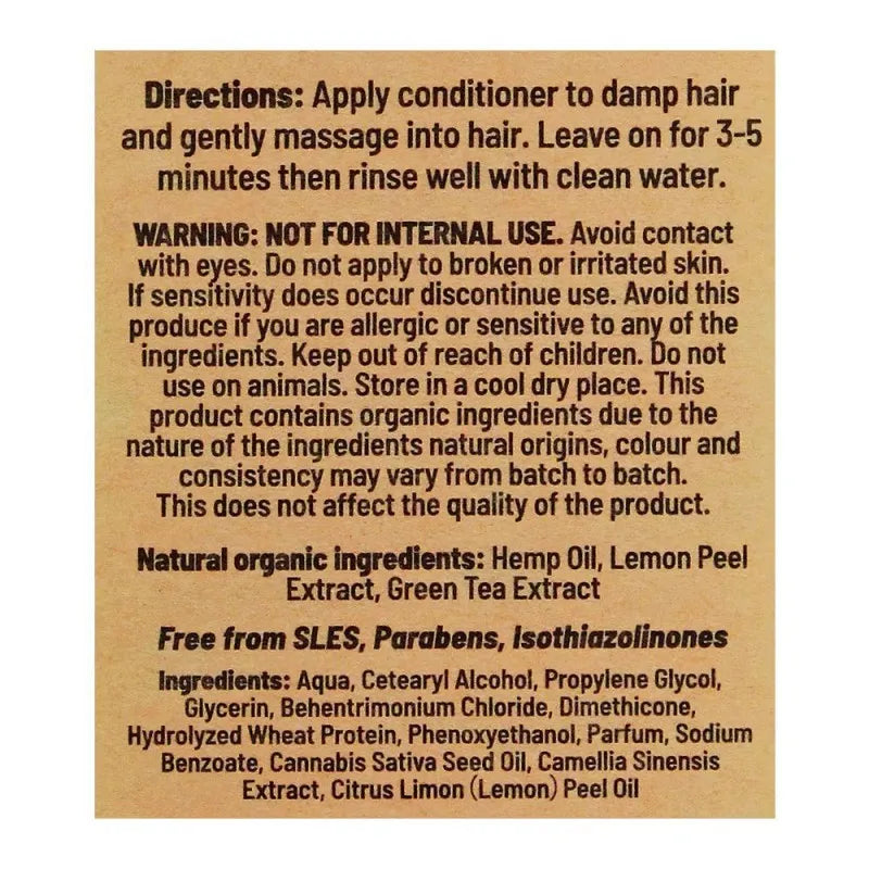 xhc hemp sleek & shiny hair conditioner, paraben free, 400ml image3