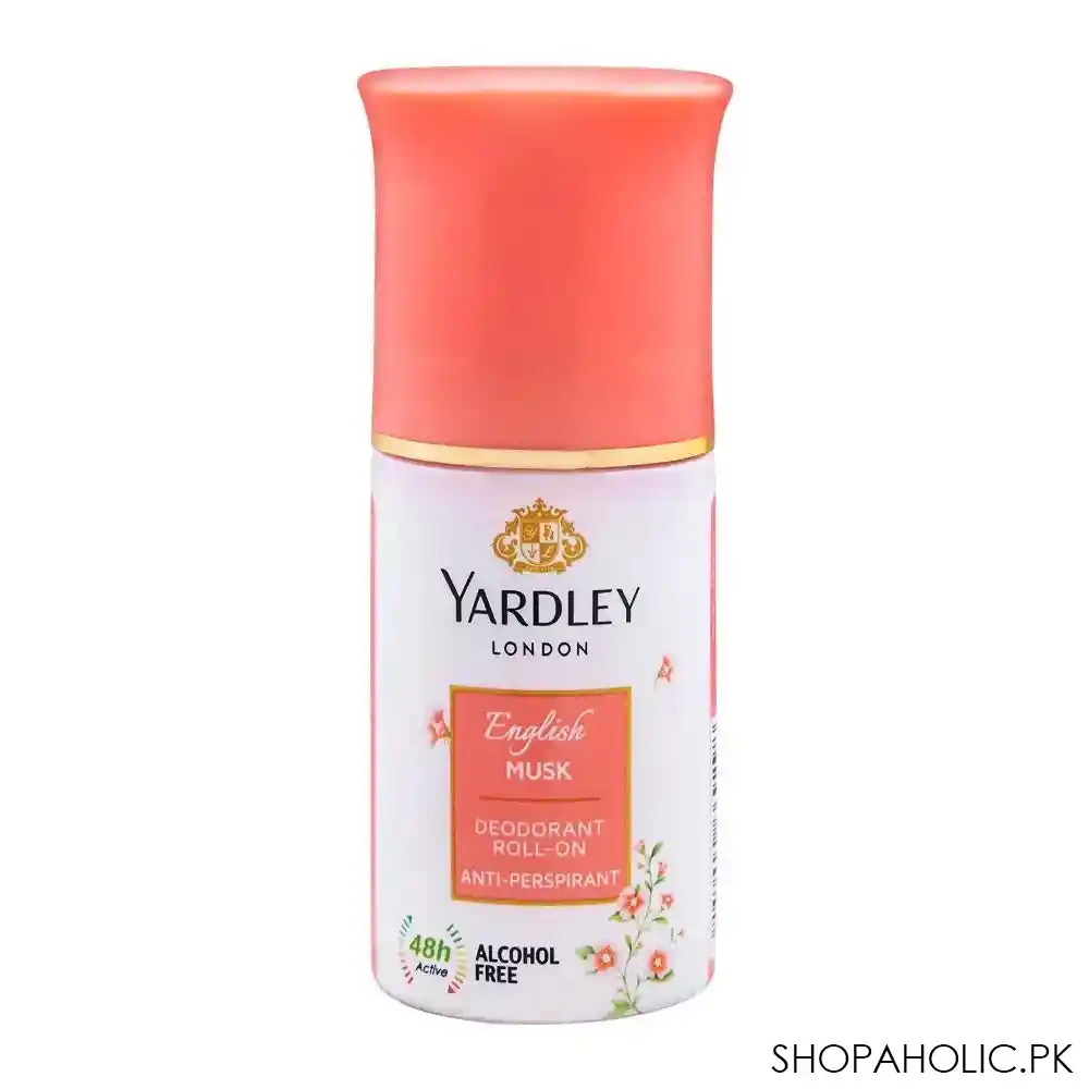 yardley english musk roll on deodorant, for women, 50ml main image