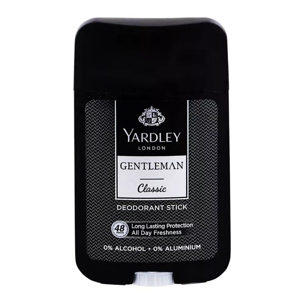 yardley gentleman classic deodorant stick, 0% alcohol, 50ml main image