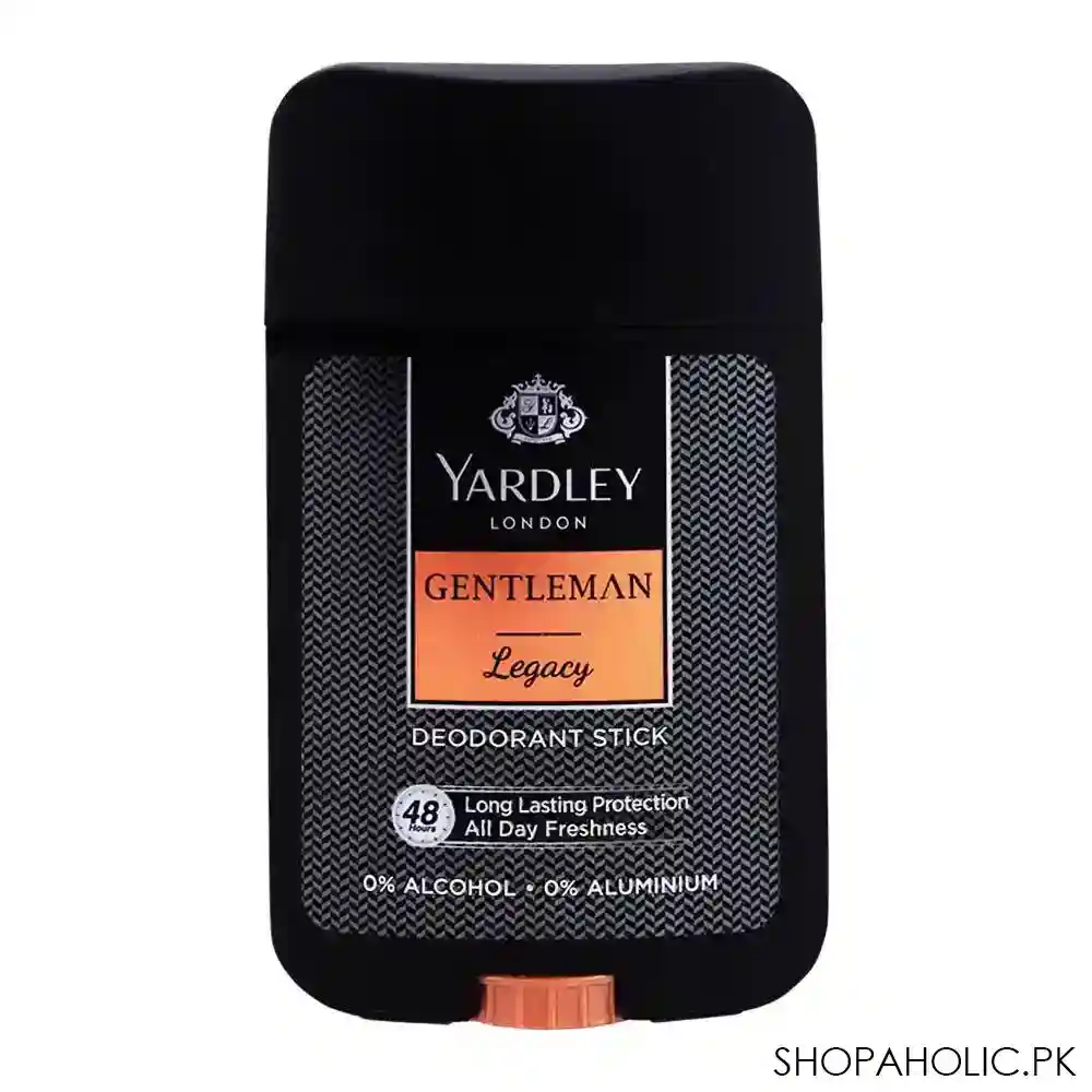 yardley gentleman legacy deodorant stick, 0% alcohol, 50ml main image