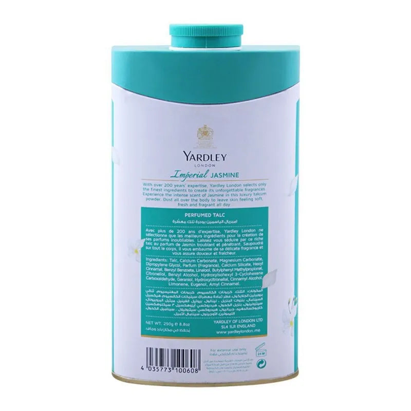 yardley imperial jasmine perfumed talcum powder, 250g image2