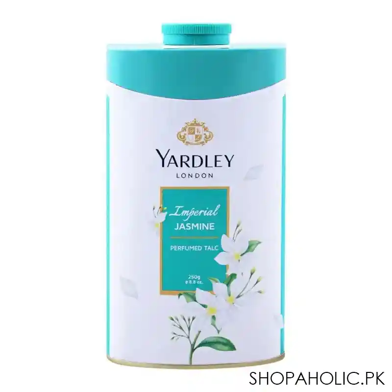 yardley imperial jasmine perfumed talcum powder, 250g main image