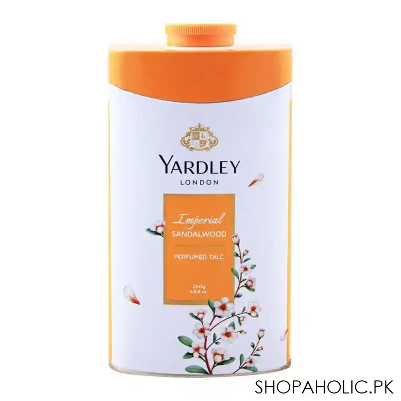 yardley imperial sandalwood perfumed talcum powder, 250g main image