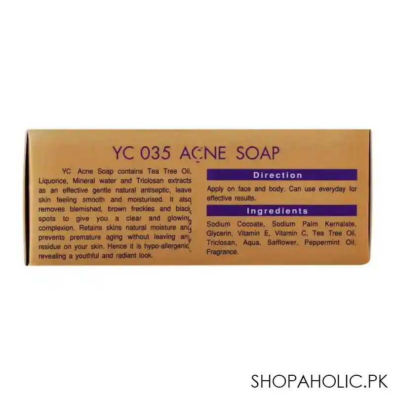 yc triclosan acne facial soap, with tea tree oil, 100g image2