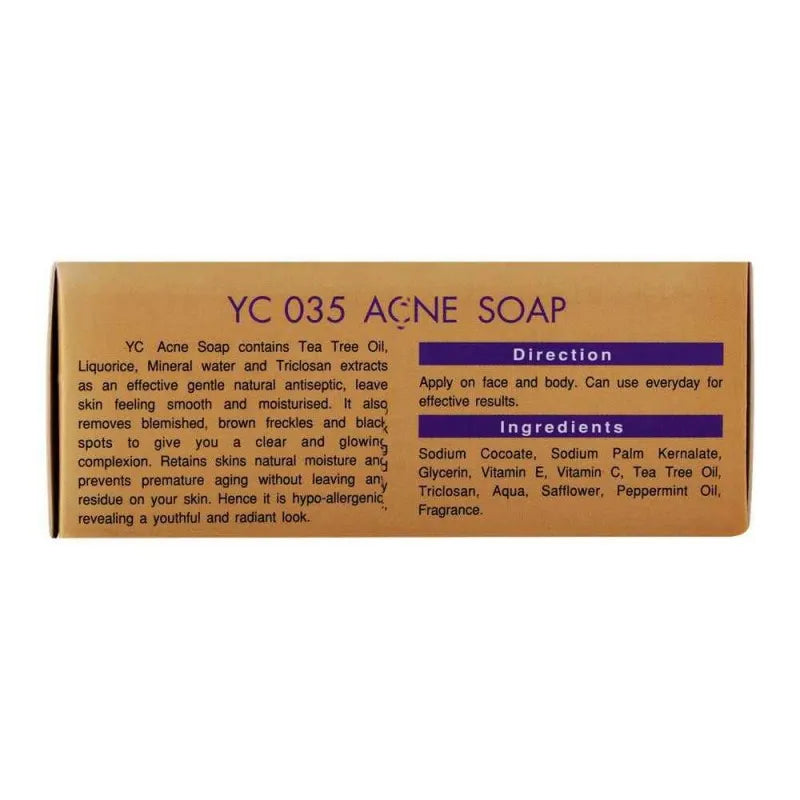 yc triclosan acne facial soap, with tea tree oil, 100g image2