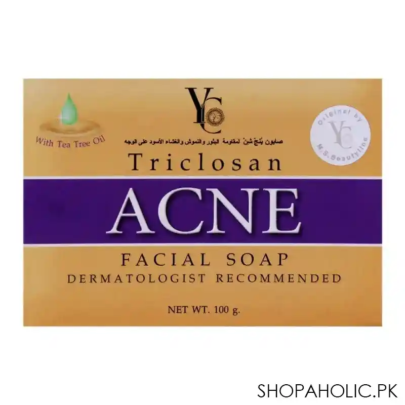 yc triclosan acne facial soap, with tea tree oil, 100g main image