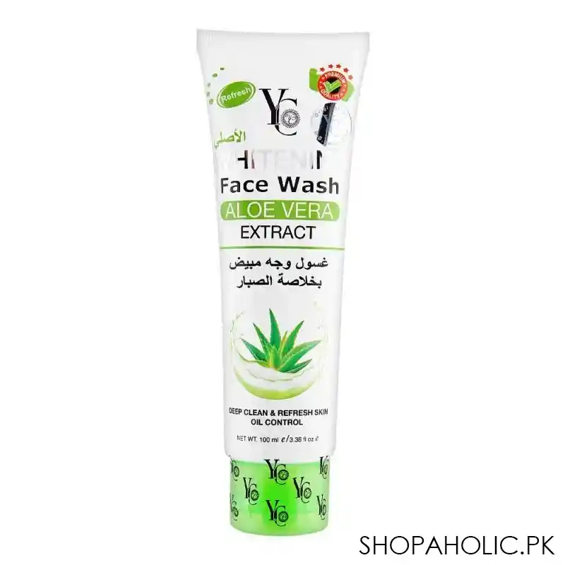 yc whitening aloe vera extract face wash, 100ml main image